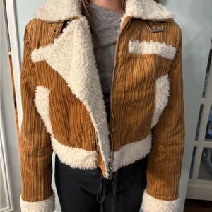 BDG Brown and Cream Teddy Jacket